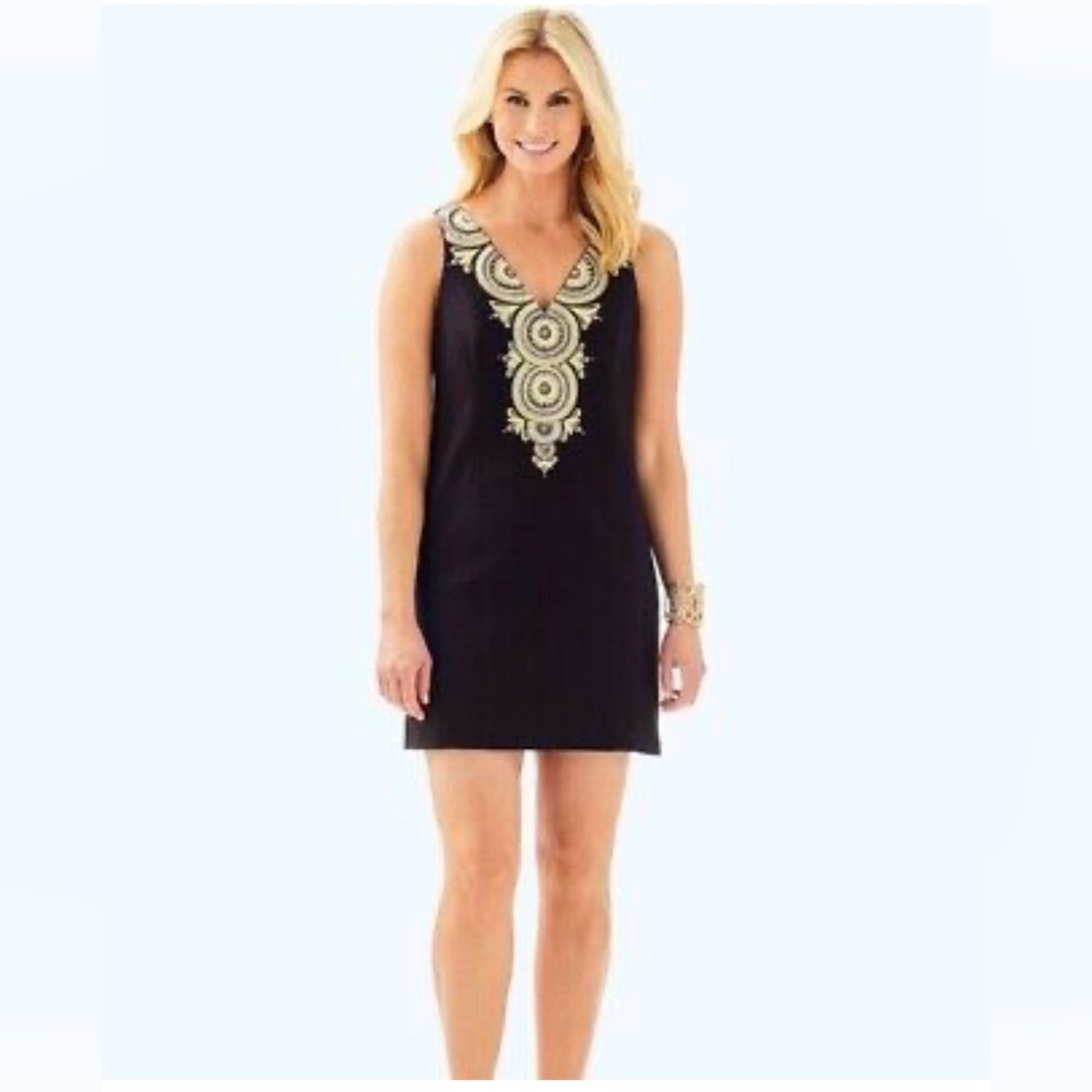 Lilly Pulitzer Gabby Shift Dress with Beaded Neckline NWOT Size 0
